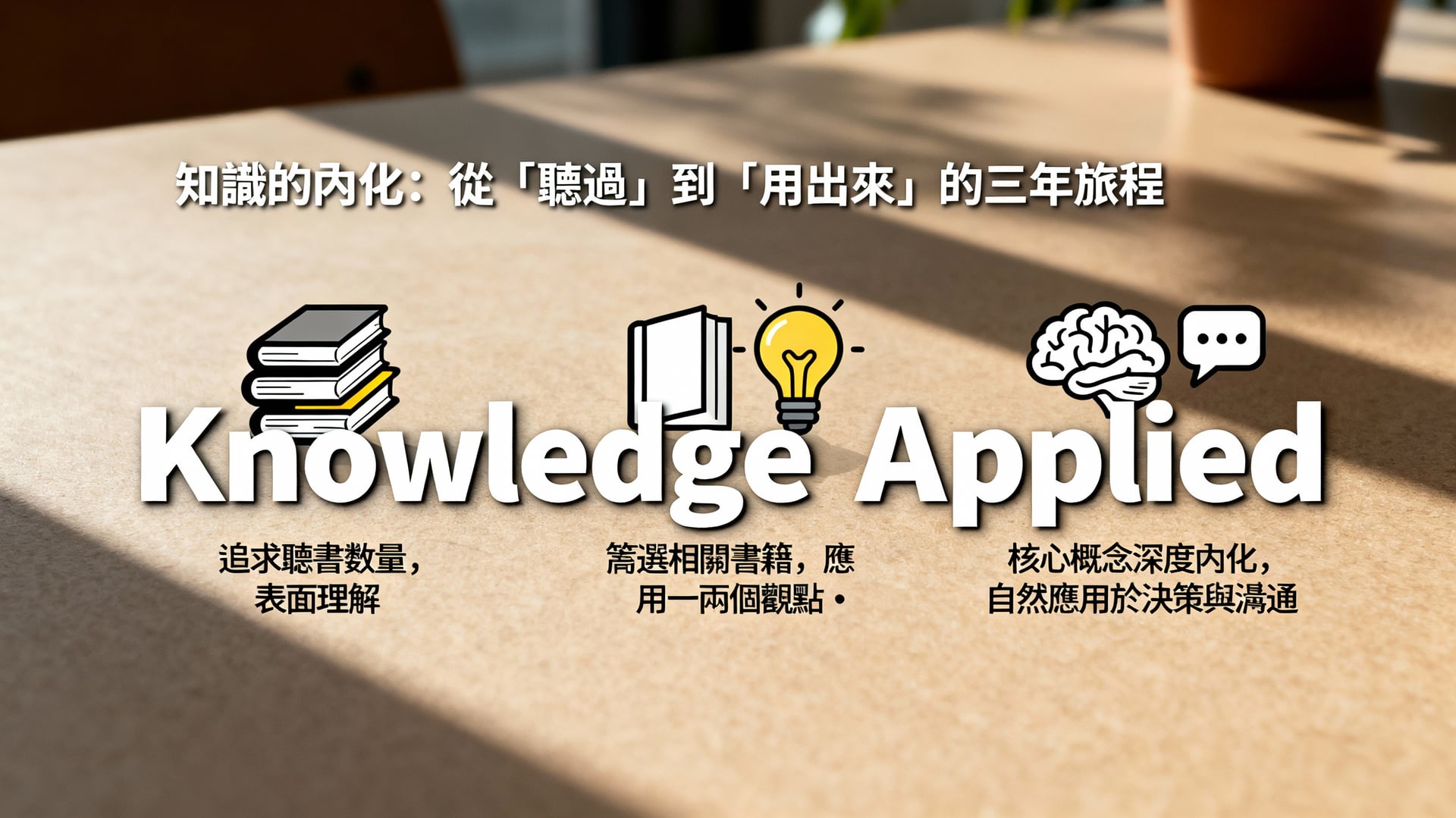 知識的內化：從「聽過」到「用出來」的三年旅程 - 說明圖片