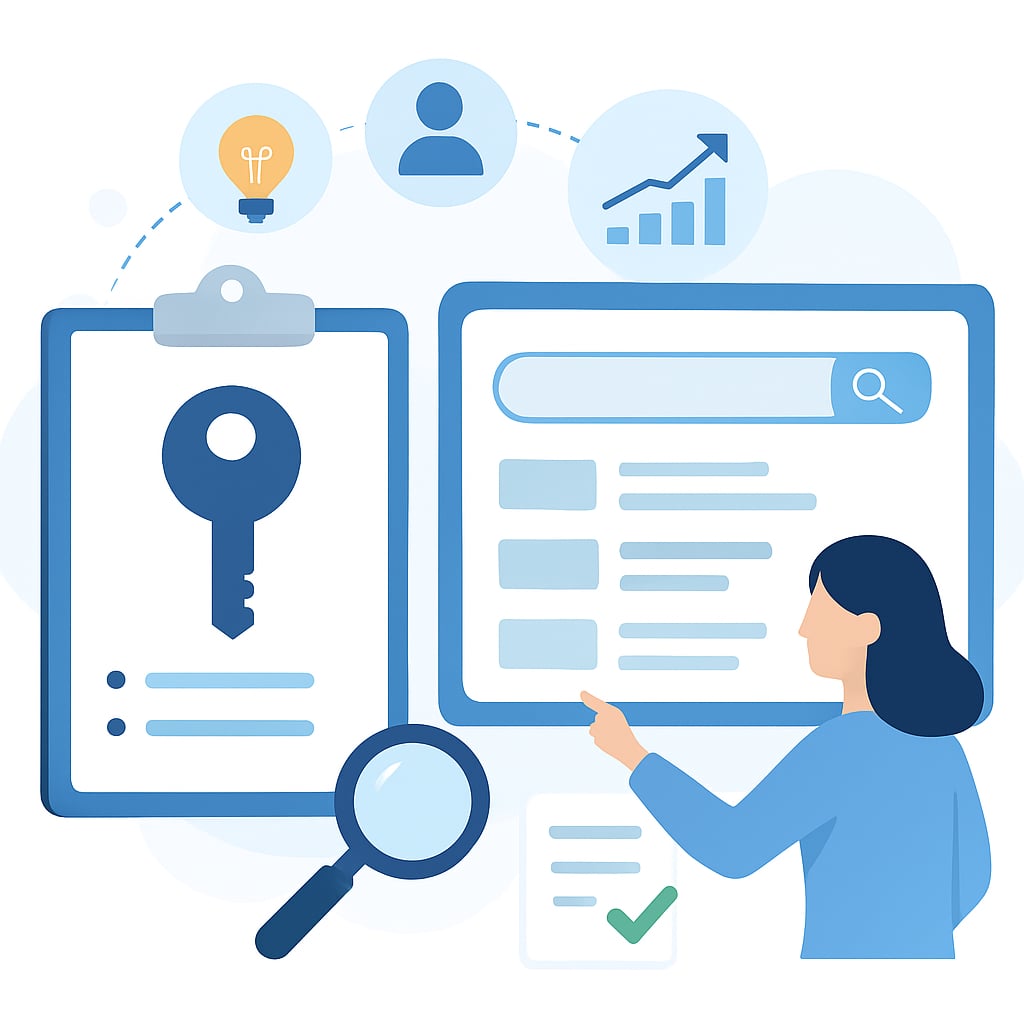 第二步：關鍵字研究與清單建立 - 說明圖片