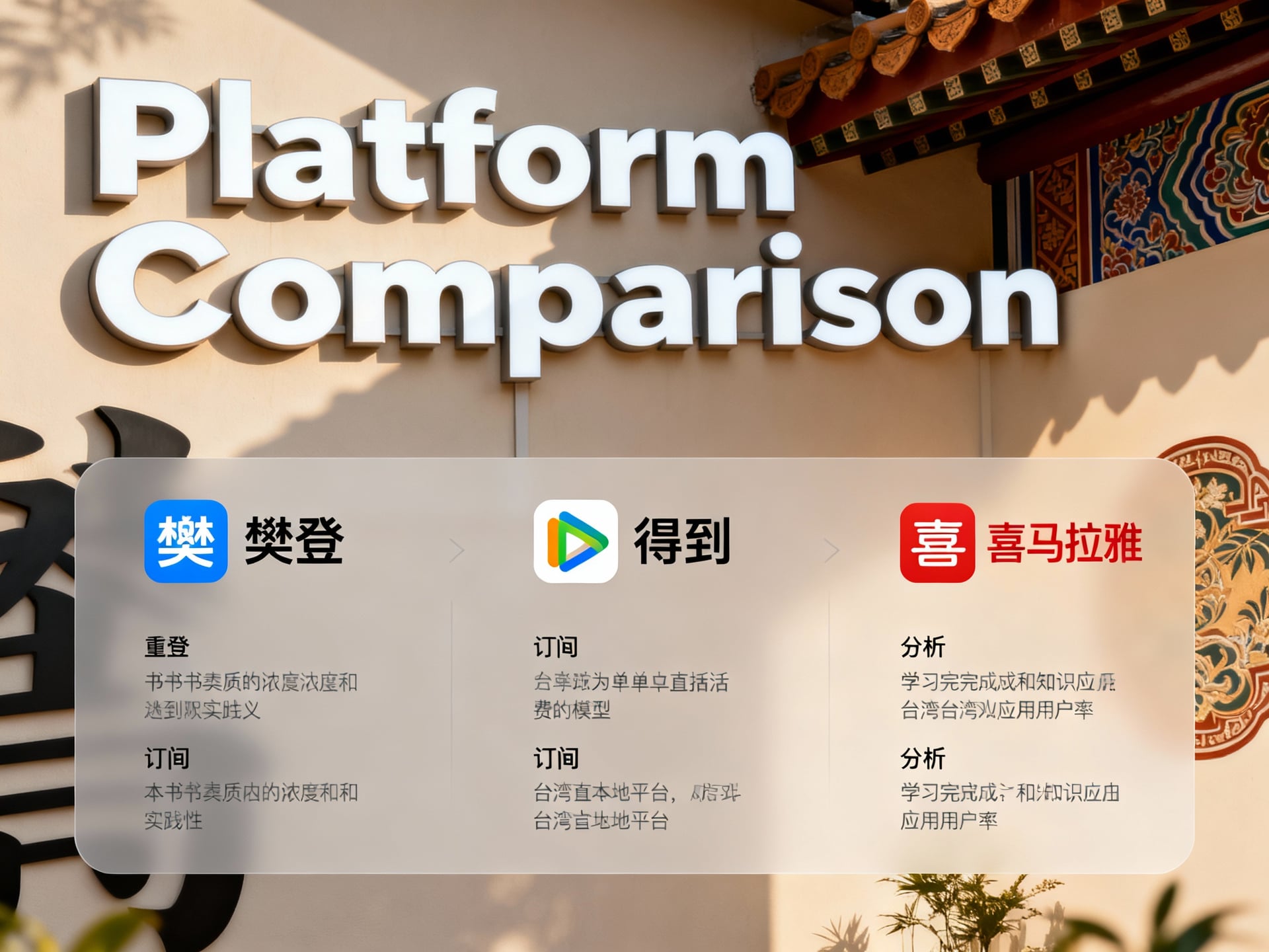 樊登直播連結台灣職場實用技巧:提升競爭力的高效學習平台 3 樊登與其他知識付費平台的深度比較 - 說明圖片