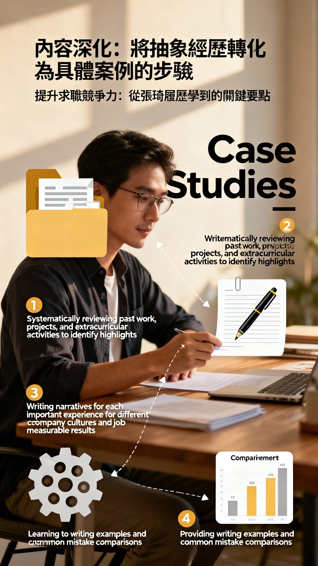 張琦履歷解析:打造專業履歷的三個關鍵步驟與技巧 3 內容深化:將抽象經歷轉化為具體案例的步驟 - 說明圖片
