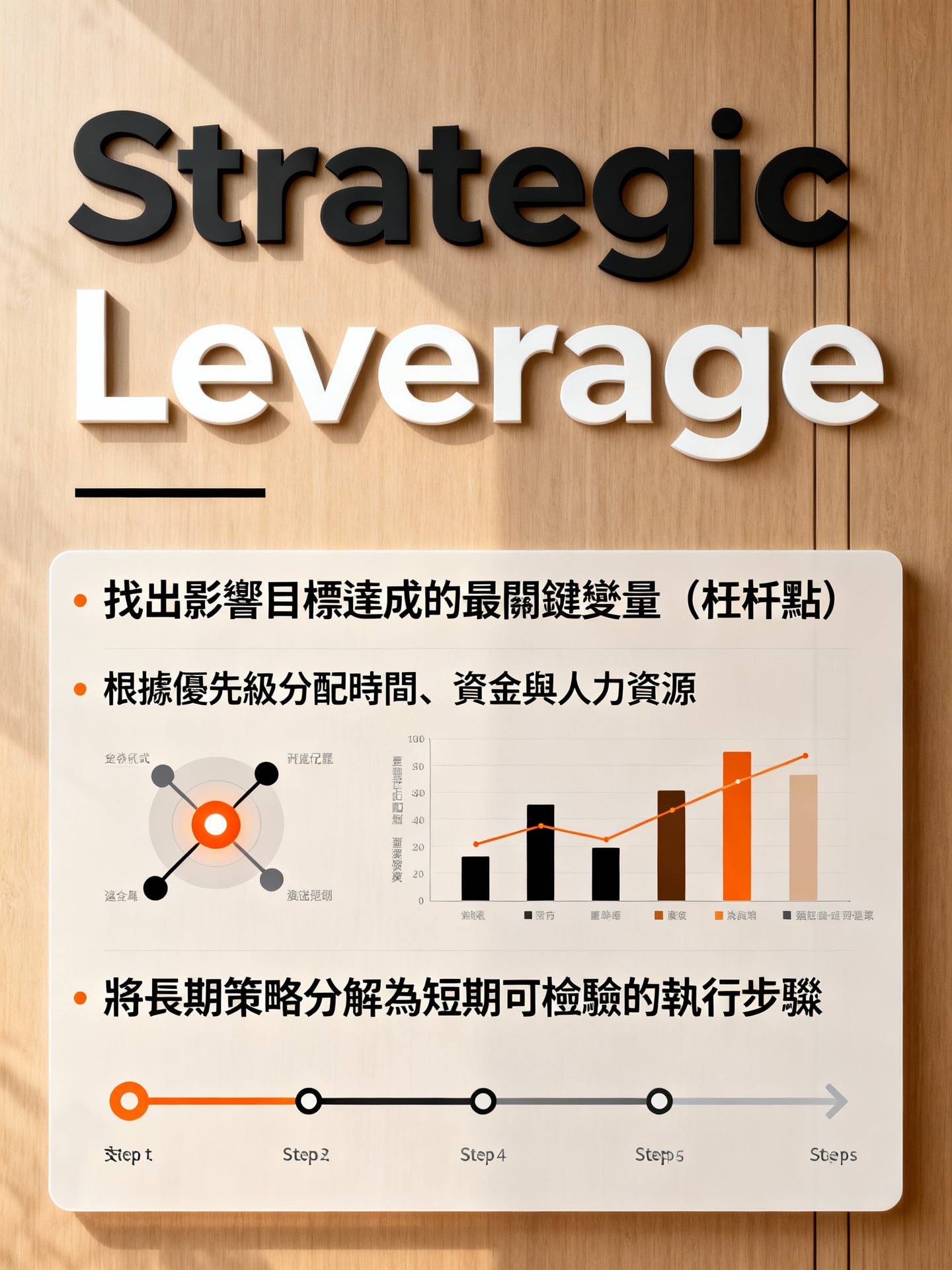 劉潤簡介:三步驟實戰指南,將商業思維轉化為競爭力 3 第二步:設計策略槓桿與行動路徑 - 說明圖片