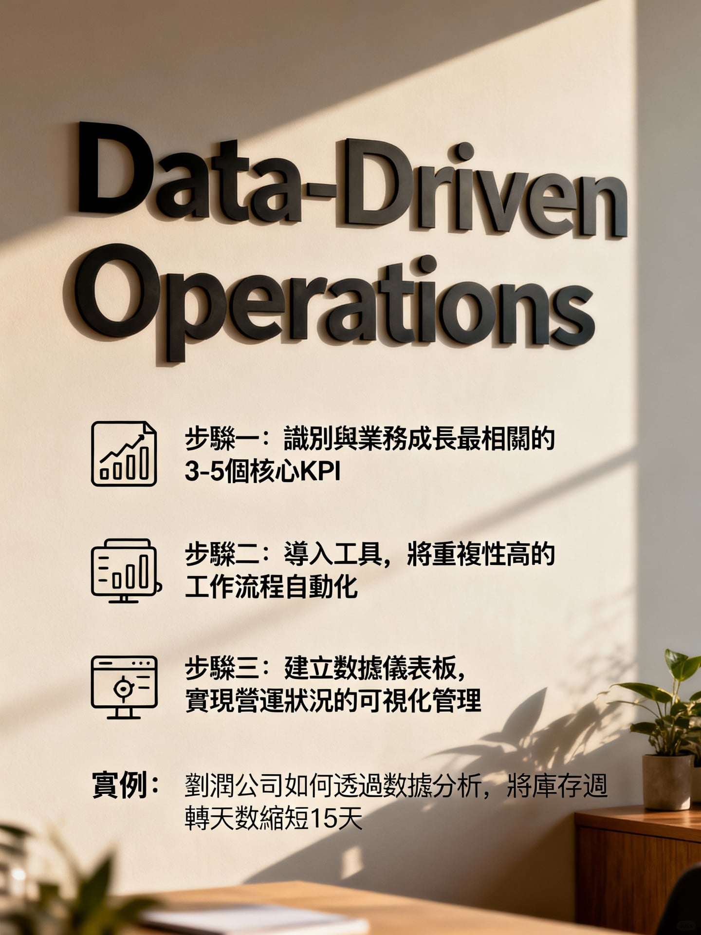 劉潤公司成功轉型實戰解析:掌握企業成長三大關鍵策略 3 策略二:數據驅動的營運優化 - 說明圖片