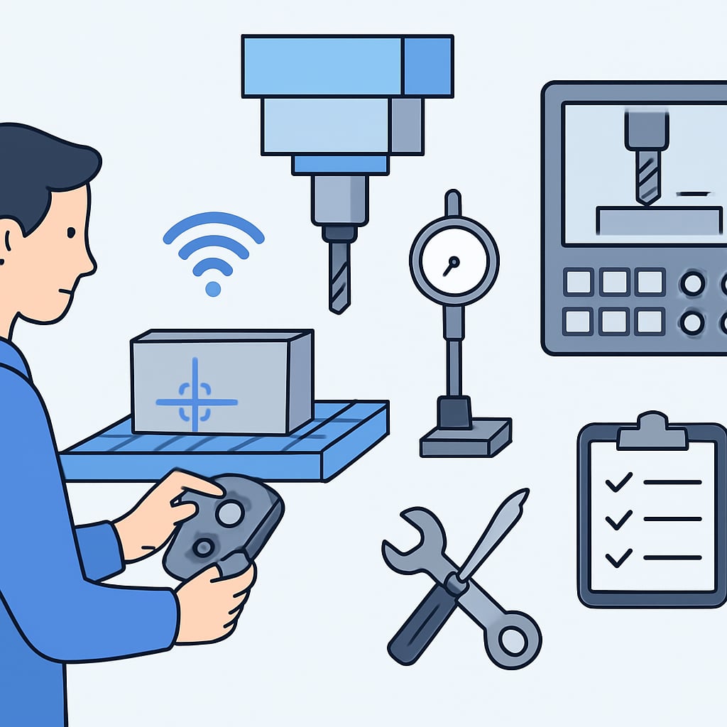 步驟三：機台設定與對刀校正 - 說明圖片