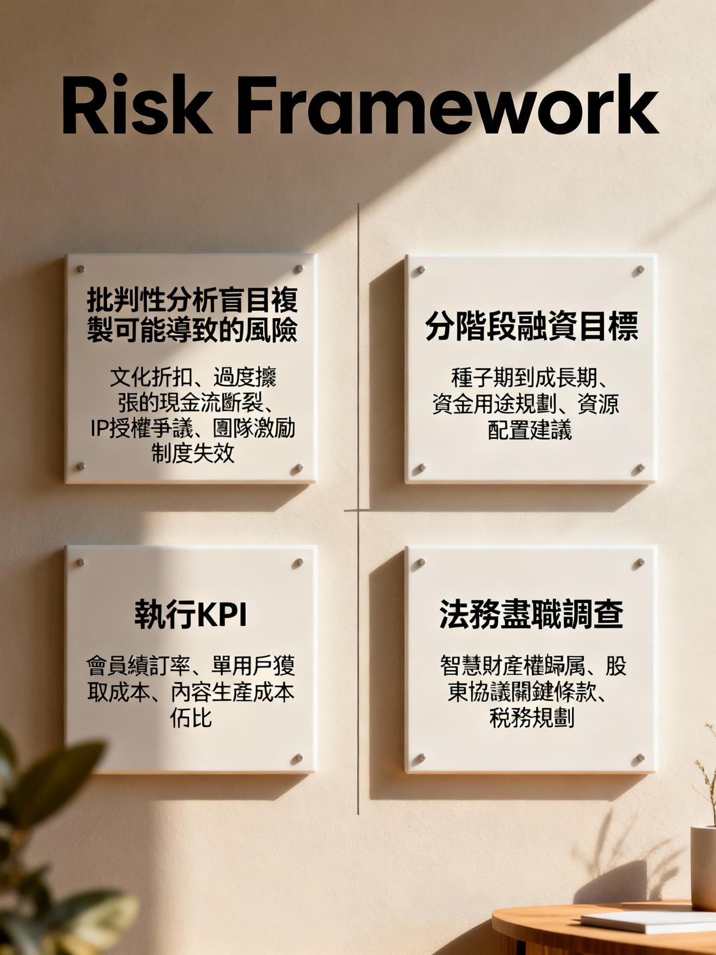 樊登融資策略解析:台灣企業如何借鑒成功經驗與避開風險 4 風險批判與務實執行框架 - 說明圖片