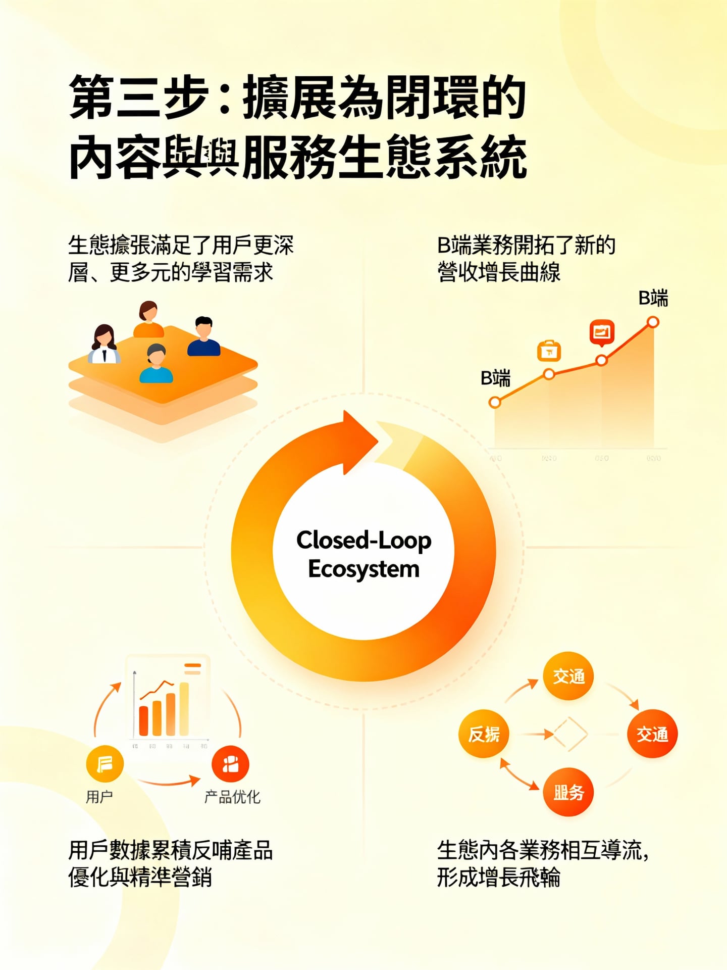 第三步：擴展為閉環的內容與服務生態系統 - 說明圖片