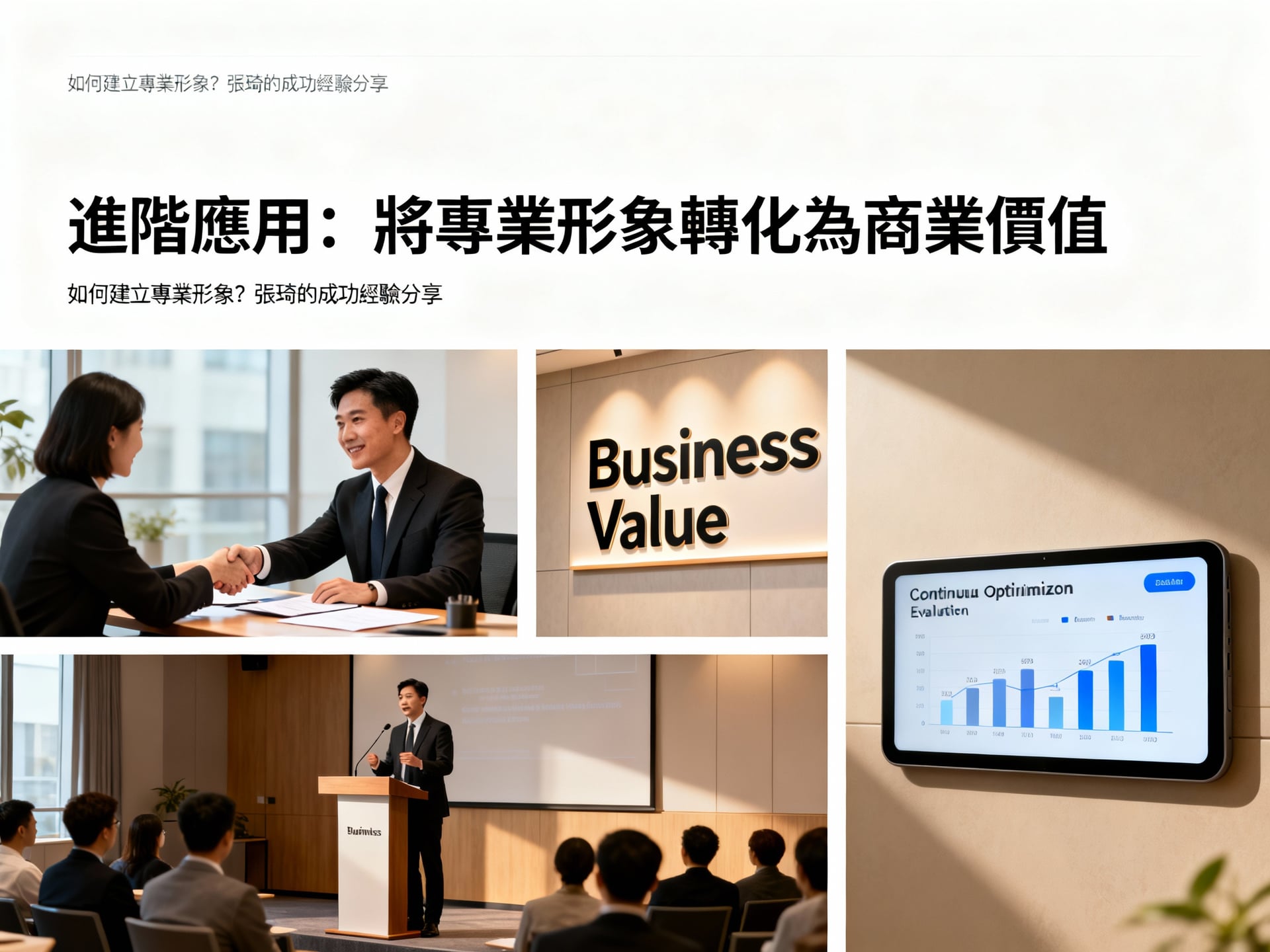 張琦個人品牌成功經驗:建立專業形象的完整步驟解析 2 進階應用:將專業形象轉化為商業價值 - 說明圖片